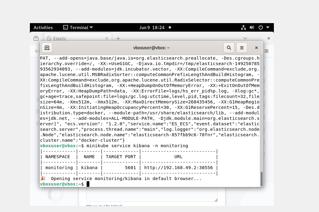 Accès Kibana via NodePort Minikube